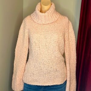 Express thick pink cowl neck sweater